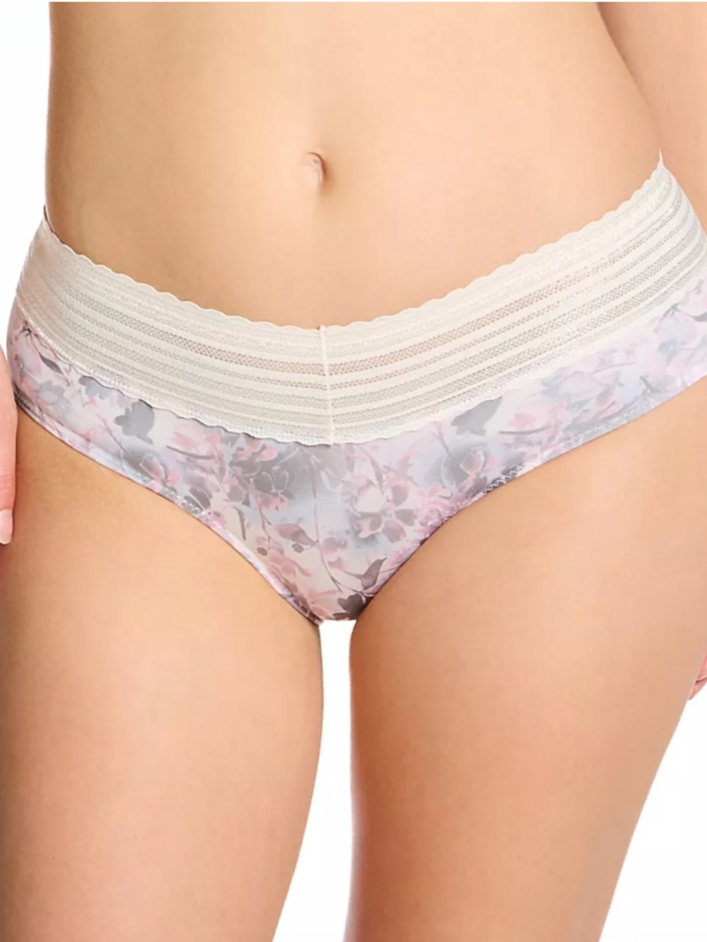 Warner's Women's, Hipster with Lace Panty Ivory Mist/Watercolor Size Medium NWT
